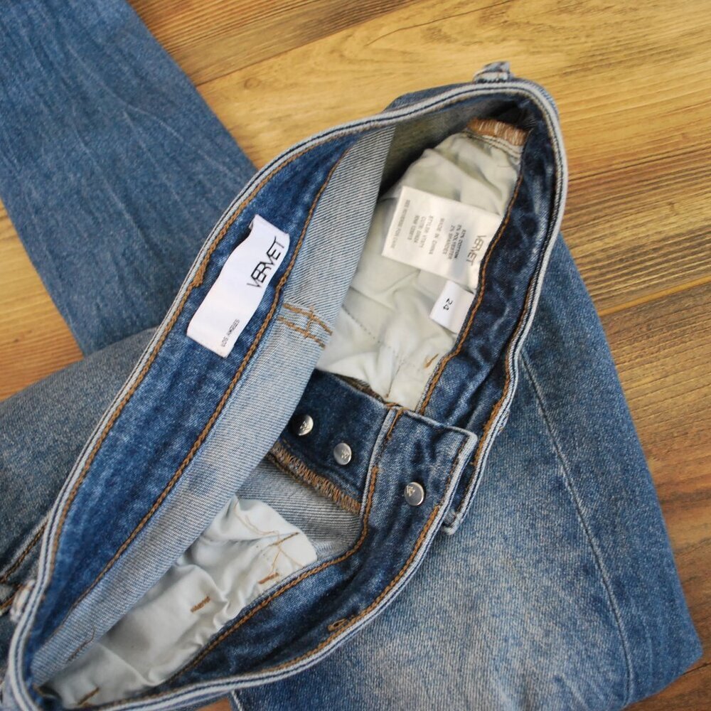 Vervet Wave Mid Rise Button Fly Skinny Jeans 24/0 - Picture 6 of 6